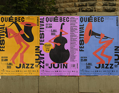 Jazz festival poster series on a street wall – graphic design by Naveen Freelancer, Bengaluru